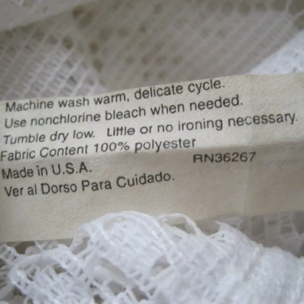 Curtain Lace Ruffled Valance Floral Flower 39.5x19